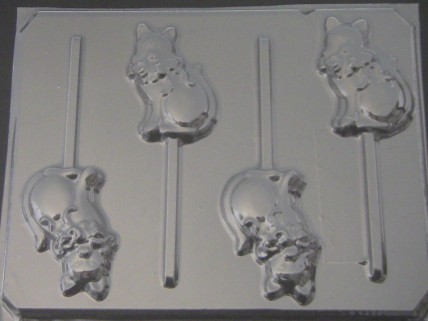 628 Cat Chocolate or Hard Candy Lollipop Mold